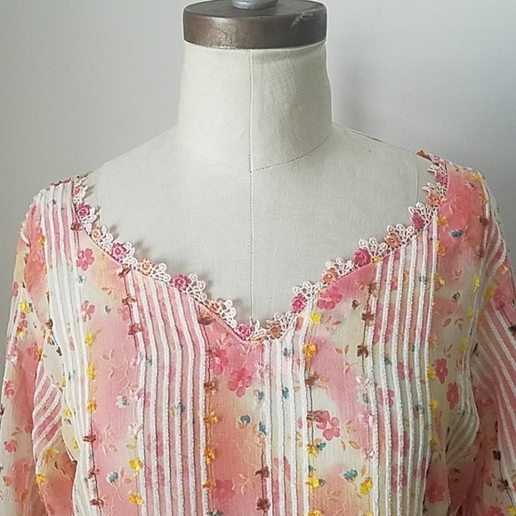 Handmade Vintage Multi Color Printed Caftan - Picture 2 of 8